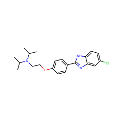 CC(C)N(CCOc1ccc(-c2nc3cc(Cl)ccc3[nH]2)cc1)C(C)C ZINC000096282666