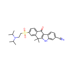 CC(C)N(CCS(=O)(=O)c1ccc2c(c1)C(C)(C)c1[nH]c3cc(C#N)ccc3c1C2=O)C(C)C ZINC000114800681