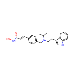 CC(C)N(CCc1c[nH]c2ccccc12)Cc1ccc(/C=C/C(=O)NO)cc1 ZINC000013528198