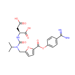 CC(C)N(Cc1ccc(C(=O)Oc2ccc(C(=N)N)cc2)o1)C(=O)N[C@@H](CC(=O)O)C(=O)O ZINC000205935690