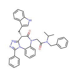 CC(C)N(Cc1ccccc1)C(=O)CN1C(=O)[C@@H](Cc2c[nH]c3ccccc23)c2nnc(-c3ccccc3)n2-c2ccccc21 ZINC000064527459