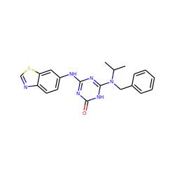 CC(C)N(Cc1ccccc1)c1nc(Nc2ccc3ncsc3c2)nc(=O)[nH]1 ZINC000008582022