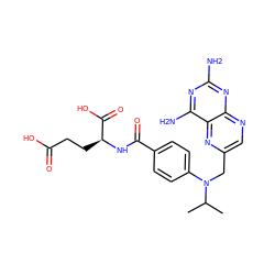 CC(C)N(Cc1cnc2nc(N)nc(N)c2n1)c1ccc(C(=O)N[C@@H](CCC(=O)O)C(=O)O)cc1 ZINC000026014652