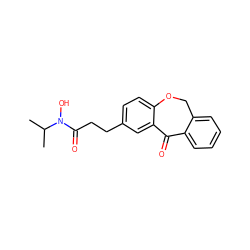 CC(C)N(O)C(=O)CCc1ccc2c(c1)C(=O)c1ccccc1CO2 ZINC000013745516