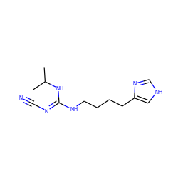 CC(C)N/C(=N\C#N)NCCCCc1c[nH]cn1 ZINC000048995282