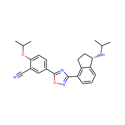 CC(C)N[C@H]1CCc2c(-c3noc(-c4ccc(OC(C)C)c(C#N)c4)n3)cccc21 ZINC000202711564