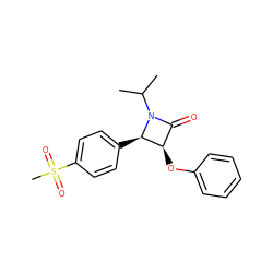 CC(C)N1C(=O)[C@@H](Oc2ccccc2)[C@H]1c1ccc(S(C)(=O)=O)cc1 ZINC000098083991