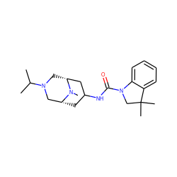 CC(C)N1C[C@@H]2CC(NC(=O)N3CC(C)(C)c4ccccc43)C[C@H](C1)N2C ZINC000026466403