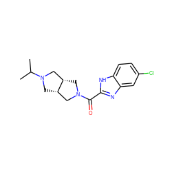 CC(C)N1C[C@H]2CN(C(=O)c3nc4cc(Cl)ccc4[nH]3)C[C@H]2C1 ZINC000073240216