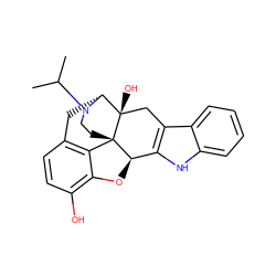 CC(C)N1CC[C@]23c4c5ccc(O)c4O[C@@H]2c2[nH]c4ccccc4c2C[C@@]3(O)[C@H]1C5 ZINC000028523975