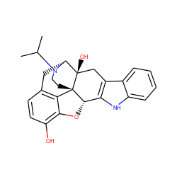 CC(C)N1CC[C@]23c4c5ccc(O)c4O[C@H]2c2[nH]c4ccccc4c2C[C@@]3(O)[C@H]1C5 ZINC000013862658