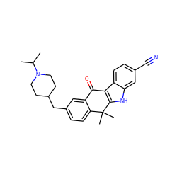 CC(C)N1CCC(Cc2ccc3c(c2)C(=O)c2c([nH]c4cc(C#N)ccc24)C3(C)C)CC1 ZINC000114801787