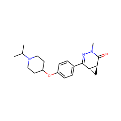 CC(C)N1CCC(Oc2ccc(C3=NN(C)C(=O)[C@H]4C[C@H]34)cc2)CC1 ZINC000103260408