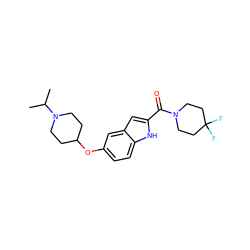 CC(C)N1CCC(Oc2ccc3[nH]c(C(=O)N4CCC(F)(F)CC4)cc3c2)CC1 ZINC000035918956