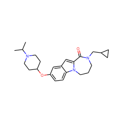 CC(C)N1CCC(Oc2ccc3c(c2)cc2n3CCCN(CC3CC3)C2=O)CC1 ZINC000043179265