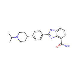 CC(C)N1CCC(c2ccc(-c3nc4c(C(N)=O)cccc4[nH]3)cc2)CC1 ZINC000049071167