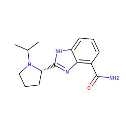 CC(C)N1CCC[C@H]1c1nc2c(C(N)=O)cccc2[nH]1 ZINC000040835570