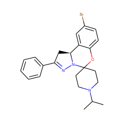 CC(C)N1CCC2(CC1)Oc1ccc(Br)cc1[C@@H]1CC(c3ccccc3)=NN12 ZINC000009397106