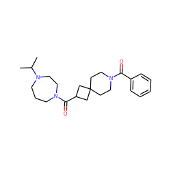 CC(C)N1CCCN(C(=O)C2CC3(CCN(C(=O)c4ccccc4)CC3)C2)CC1 ZINC000103243072