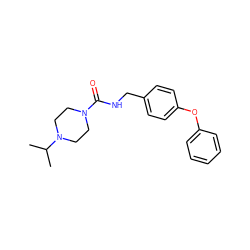 CC(C)N1CCN(C(=O)NCc2ccc(Oc3ccccc3)cc2)CC1 ZINC000036188073