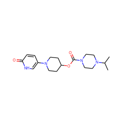 CC(C)N1CCN(C(=O)OC2CCN(c3ccc(=O)[nH]c3)CC2)CC1 ZINC000206798037