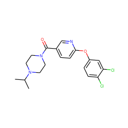 CC(C)N1CCN(C(=O)c2ccc(Oc3ccc(Cl)c(Cl)c3)nc2)CC1 ZINC000053314331