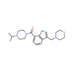 CC(C)N1CCN(C(=O)c2cccc3c(CN4CCOCC4)c[nH]c23)CC1 ZINC000064528202