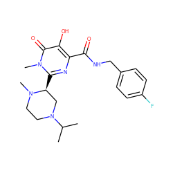 CC(C)N1CCN(C)[C@@H](c2nc(C(=O)NCc3ccc(F)cc3)c(O)c(=O)n2C)C1 ZINC000023361071