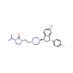 CC(C)N1CCN(CCN2CCN([C@@H]3C[C@@H](c4ccc(F)cc4)c4cc(Br)ccc43)CC2)C1=O ZINC000022940795