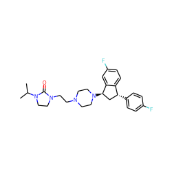 CC(C)N1CCN(CCN2CCN([C@@H]3C[C@@H](c4ccc(F)cc4)c4ccc(F)cc43)CC2)C1=O ZINC000026295871