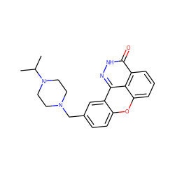 CC(C)N1CCN(Cc2ccc3oc4cccc5c(=O)[nH]nc(c3c2)c45)CC1 ZINC000096167435