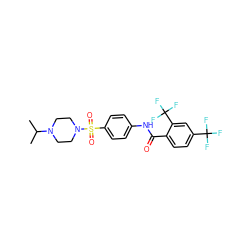 CC(C)N1CCN(S(=O)(=O)c2ccc(NC(=O)c3ccc(C(F)(F)F)cc3C(F)(F)F)cc2)CC1 ZINC000473116250