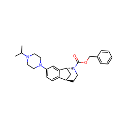 CC(C)N1CCN(c2ccc3c(c2)[C@H]2C[C@H]3CCN2C(=O)OCc2ccccc2)CC1 ZINC001772583842