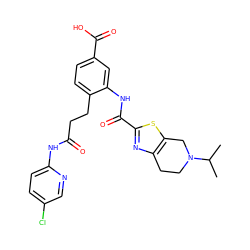 CC(C)N1CCc2nc(C(=O)Nc3cc(C(=O)O)ccc3CCC(=O)Nc3ccc(Cl)cn3)sc2C1 ZINC000043200607