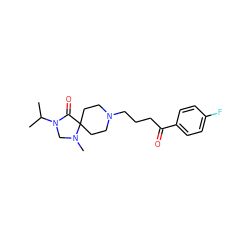 CC(C)N1CN(C)C2(CCN(CCCC(=O)c3ccc(F)cc3)CC2)C1=O ZINC000013782365