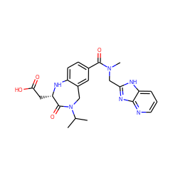 CC(C)N1Cc2cc(C(=O)N(C)Cc3nc4ncccc4[nH]3)ccc2N[C@@H](CC(=O)O)C1=O ZINC000026940751