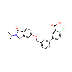 CC(C)N1Cc2cc(OCc3cccc(-c4ccc(Cl)c(C(=O)O)c4)c3)ccc2C1=O ZINC000066112750