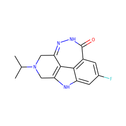 CC(C)N1Cc2n[nH]c(=O)c3cc(F)cc4[nH]c(c2c43)C1 ZINC000146382184