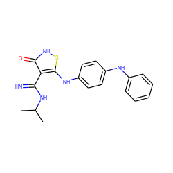 CC(C)NC(=N)c1c(Nc2ccc(Nc3ccccc3)cc2)s[nH]c1=O ZINC000101101205