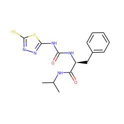 CC(C)NC(=O)[C@H](Cc1ccccc1)NC(=O)Nc1nnc(S)s1 ZINC000013796968