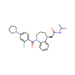 CC(C)NC(=O)C[C@@H]1CCCN(C(=O)c2ccc(N3CCCC3)cc2Cl)c2ccccc21 ZINC000001488308