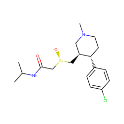 CC(C)NC(=O)C[S@@+]([O-])C[C@H]1CN(C)CC[C@@H]1c1ccc(Cl)cc1 ZINC000013584882