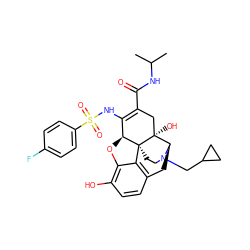 CC(C)NC(=O)C1=C(NS(=O)(=O)c2ccc(F)cc2)[C@@H]2Oc3c(O)ccc4c3[C@@]23CCN(CC2CC2)[C@H](C4)[C@]3(O)C1 ZINC000096173320