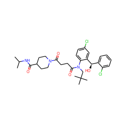 CC(C)NC(=O)C1CCN(C(=O)CCC(=O)N(CC(C)(C)C)c2ccc(Cl)cc2[C@H](O)c2ccccc2Cl)CC1 ZINC000066066546