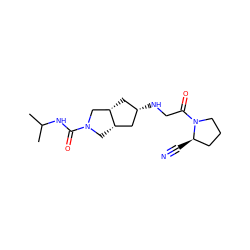 CC(C)NC(=O)N1C[C@H]2C[C@@H](NCC(=O)N3CCC[C@H]3C#N)C[C@H]2C1 ZINC000101349606