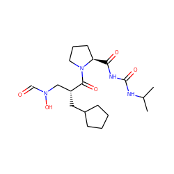 CC(C)NC(=O)NC(=O)[C@@H]1CCCN1C(=O)[C@H](CC1CCCC1)CN(O)C=O ZINC000084671297