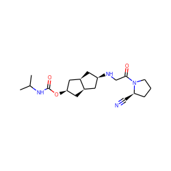 CC(C)NC(=O)O[C@@H]1C[C@@H]2C[C@H](NCC(=O)N3CCC[C@H]3C#N)C[C@@H]2C1 ZINC000101349661