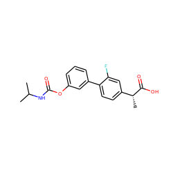 CC(C)NC(=O)Oc1cccc(-c2ccc([C@@H](C)C(=O)O)cc2F)c1 ZINC000143932970