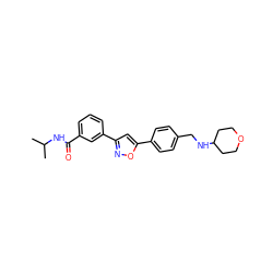 CC(C)NC(=O)c1cccc(-c2cc(-c3ccc(CNC4CCOCC4)cc3)on2)c1 ZINC000066074515