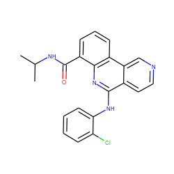 CC(C)NC(=O)c1cccc2c1nc(Nc1ccccc1Cl)c1ccncc12 ZINC000073142257